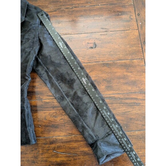 Alex Evenings Black Floral Sheer Blazer Jacket Goth Glam Eveningwear Vtg - Picture 6 of 8